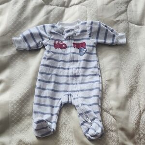 Carter's Blue and White Striped Footie